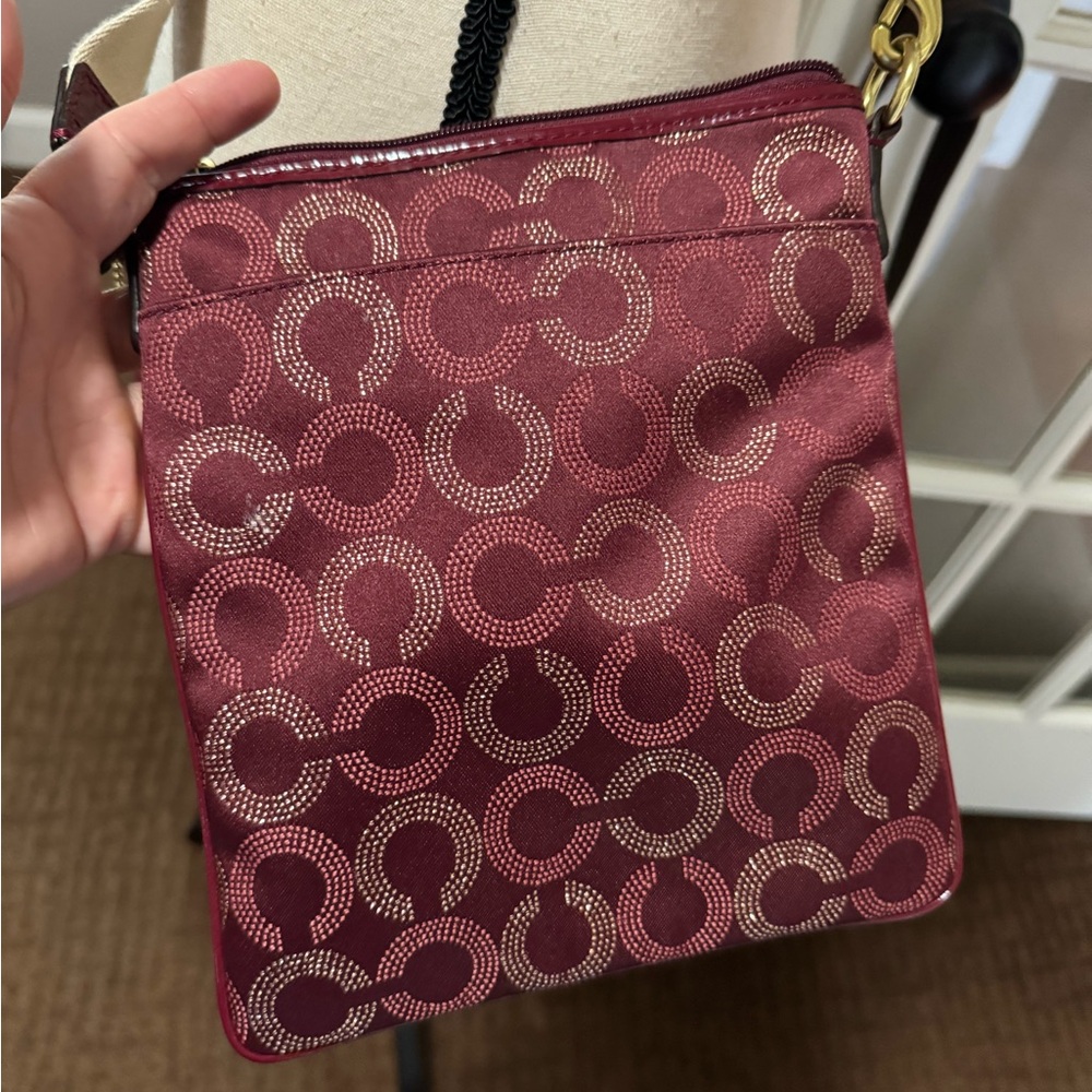 Coach Crossbody Bag Madison Swing pack Burgundy color - Picture 6 of 6